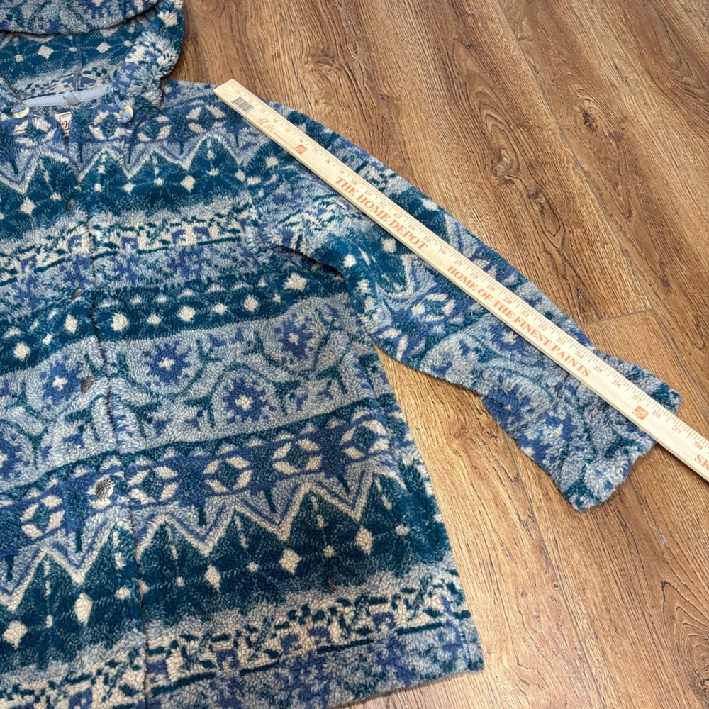 Woolrich Deep Pile Fleece Hooded Jacket Women's L USA VTG hiking cozy gorpcore - Picture 4 of 9